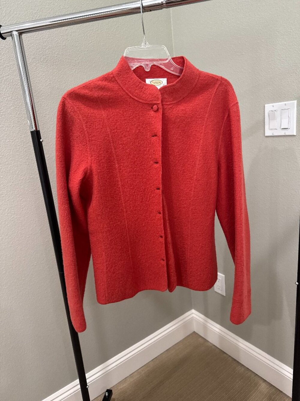 Talbots Coral Knit Button Front Cardigan Sweater